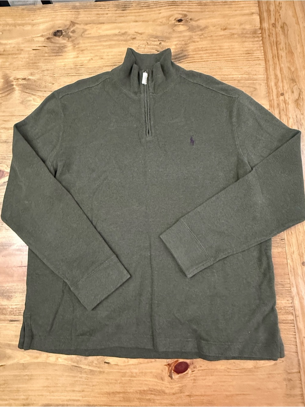 Polo Ralph Lauren Men’s Olive Green Quarter Zip Pullover Sweater NWOT
